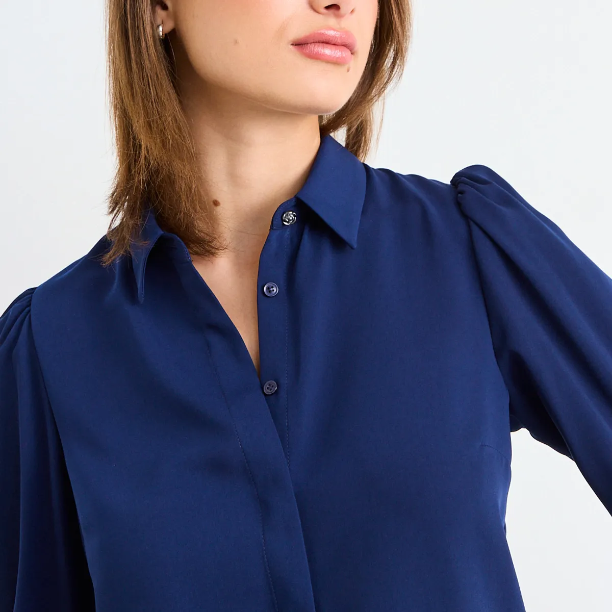 IO - Blusa Lisa Mujer Azul Io