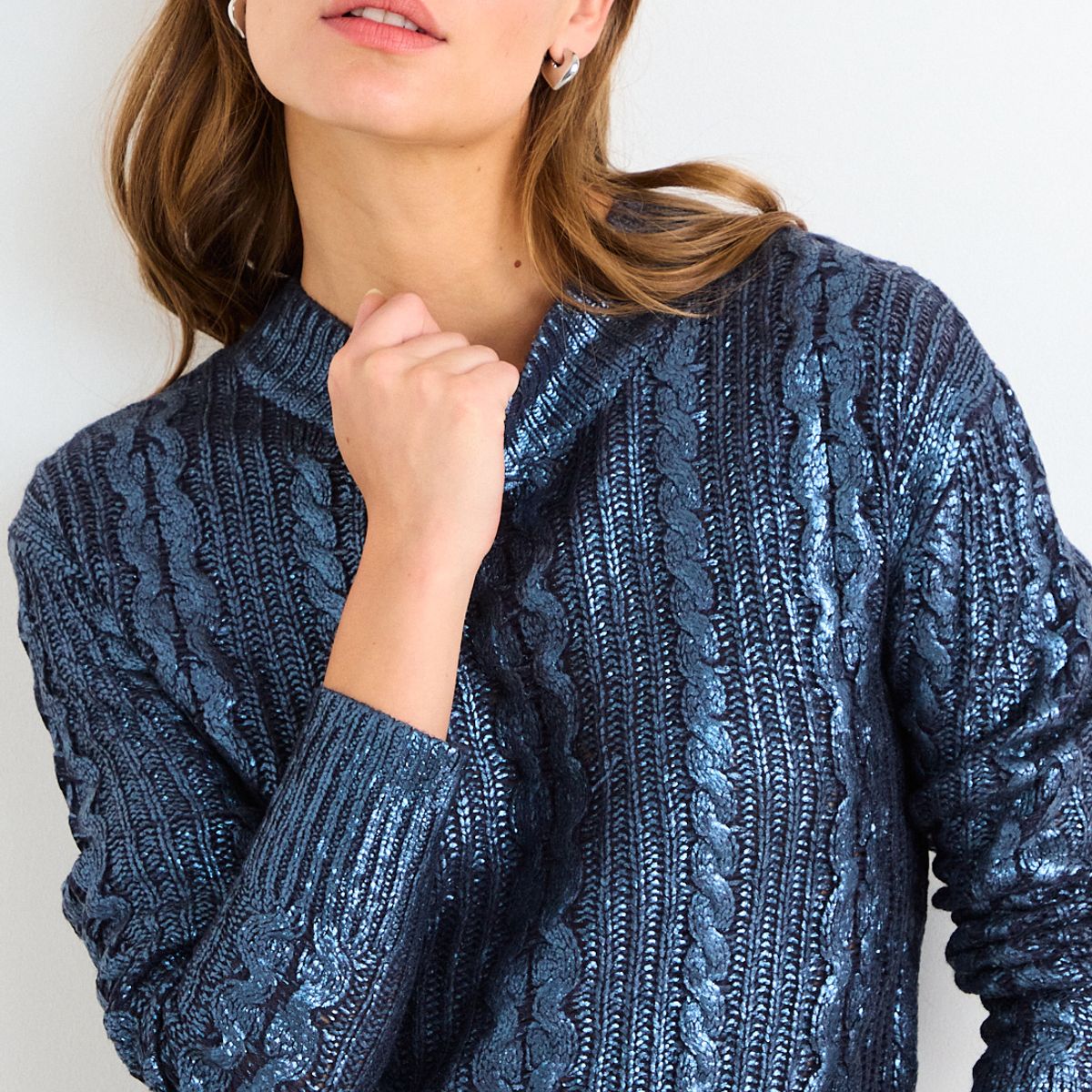 IO - Sweater Liso Mujer Azul Io