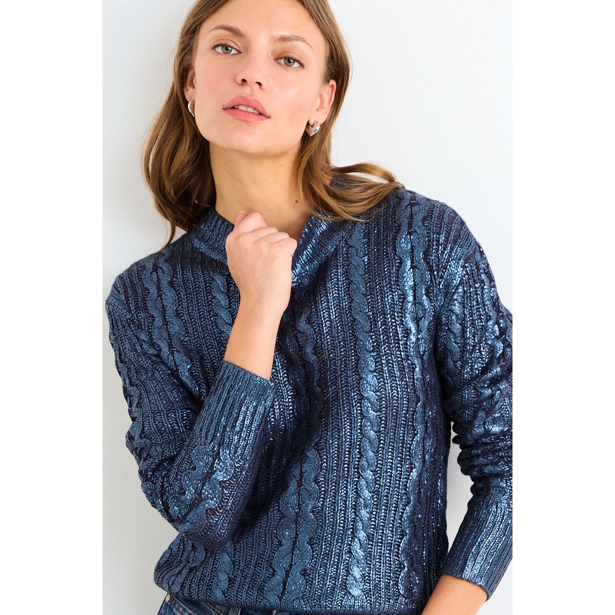 IO - Sweater Liso Mujer Azul Io