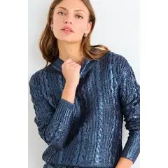 IO - Sweater Liso Mujer Azul