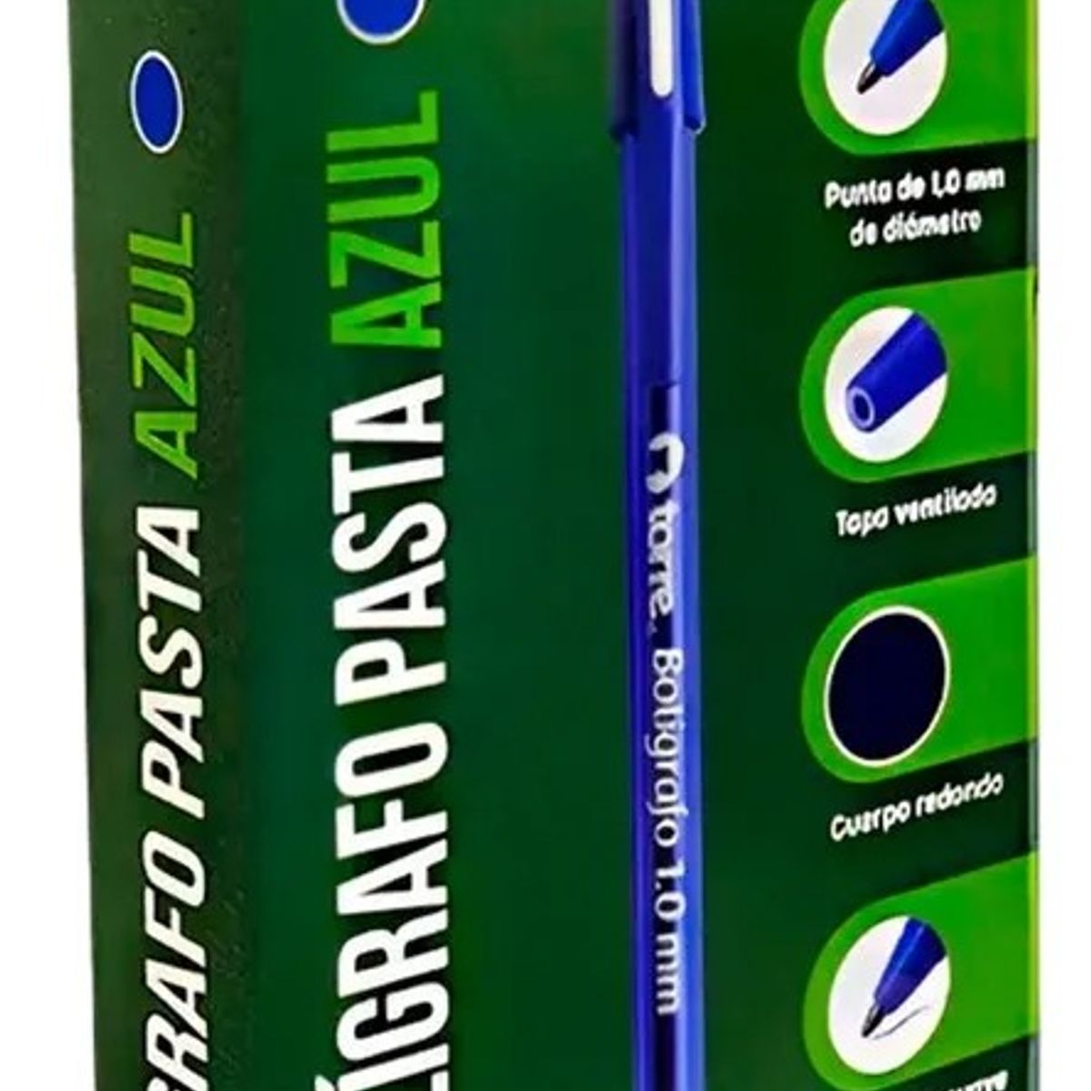 TORRE - Lápiz Pasta Torre Punta Media 1mm Tinta Azul Caja x12 Unidades
