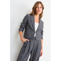Blazer Liso Mujer Gris