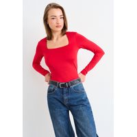 Polera Manga Larga Mujer Rojo