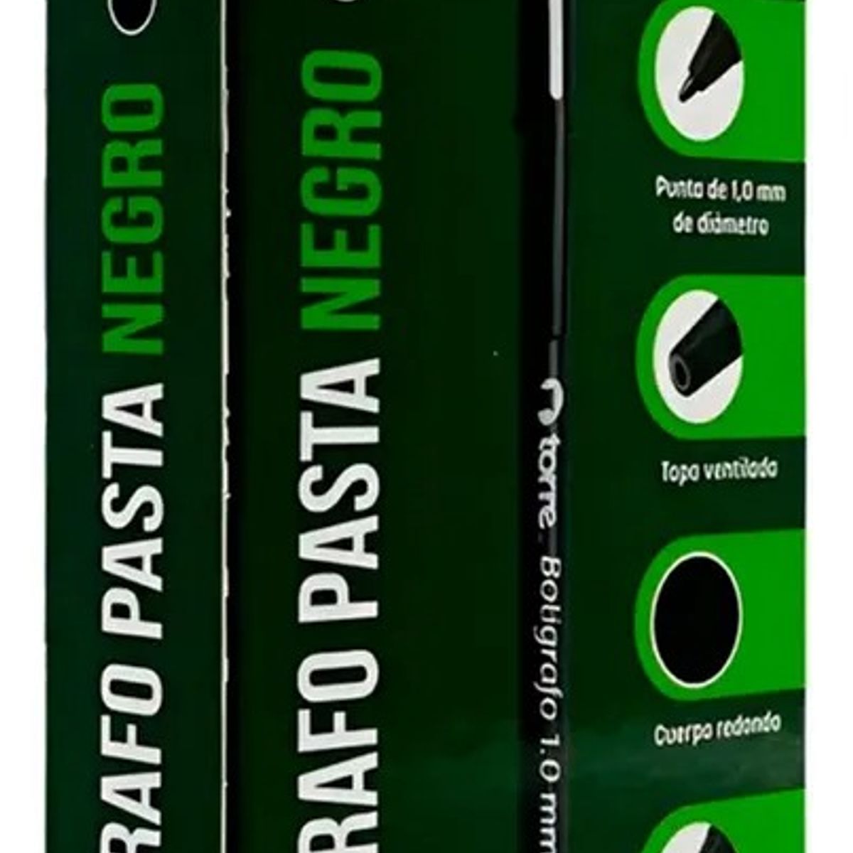 TORRE - Lápiz Pasta Torre Punta Media 1mm Tinta Negro Caja x12 Unidades