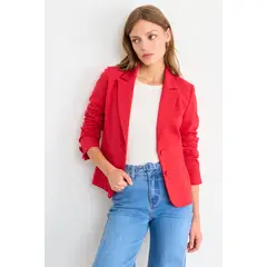 IO - Blazer Liso Mujer Rojo
