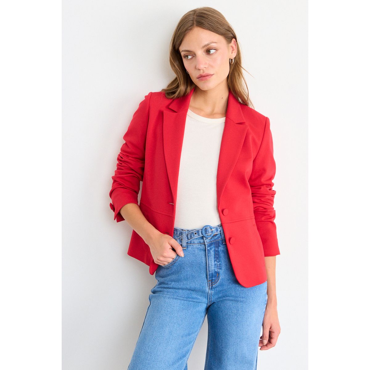 IO - Blazer Liso Mujer Rojo Io