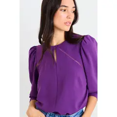 IO - Blusa Lisa Mujer Morado