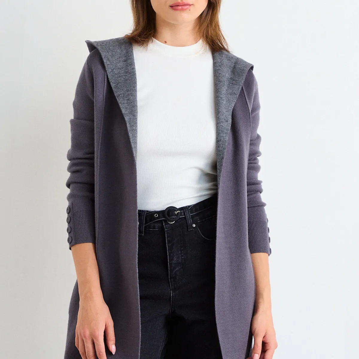 IO - Chaleco Liso Mujer Gris Io