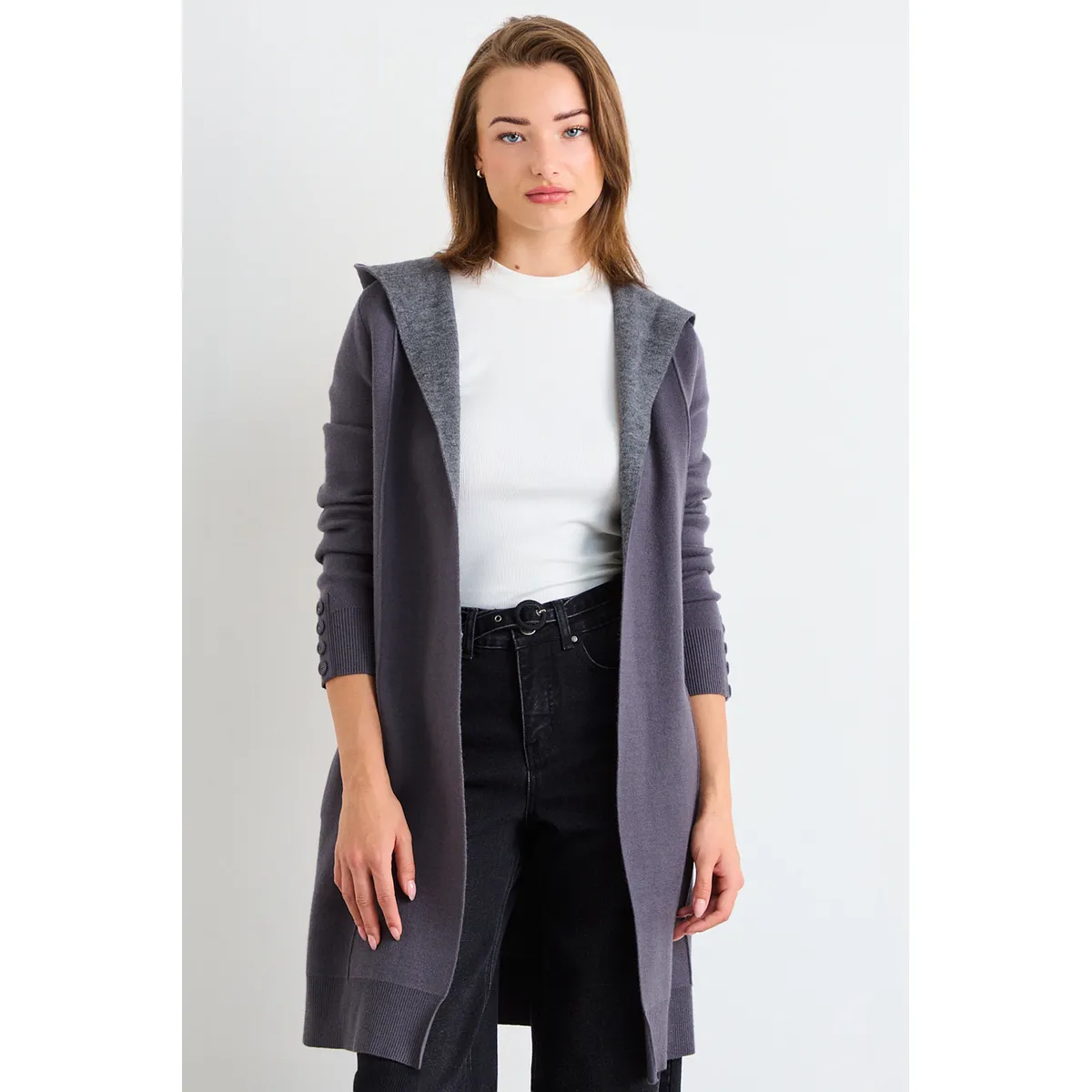 IO - Chaleco Liso Mujer Gris Io