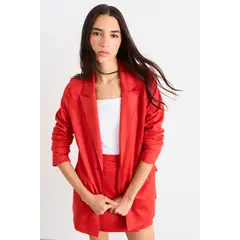 IO - Blazer Liso Mujer Rojo