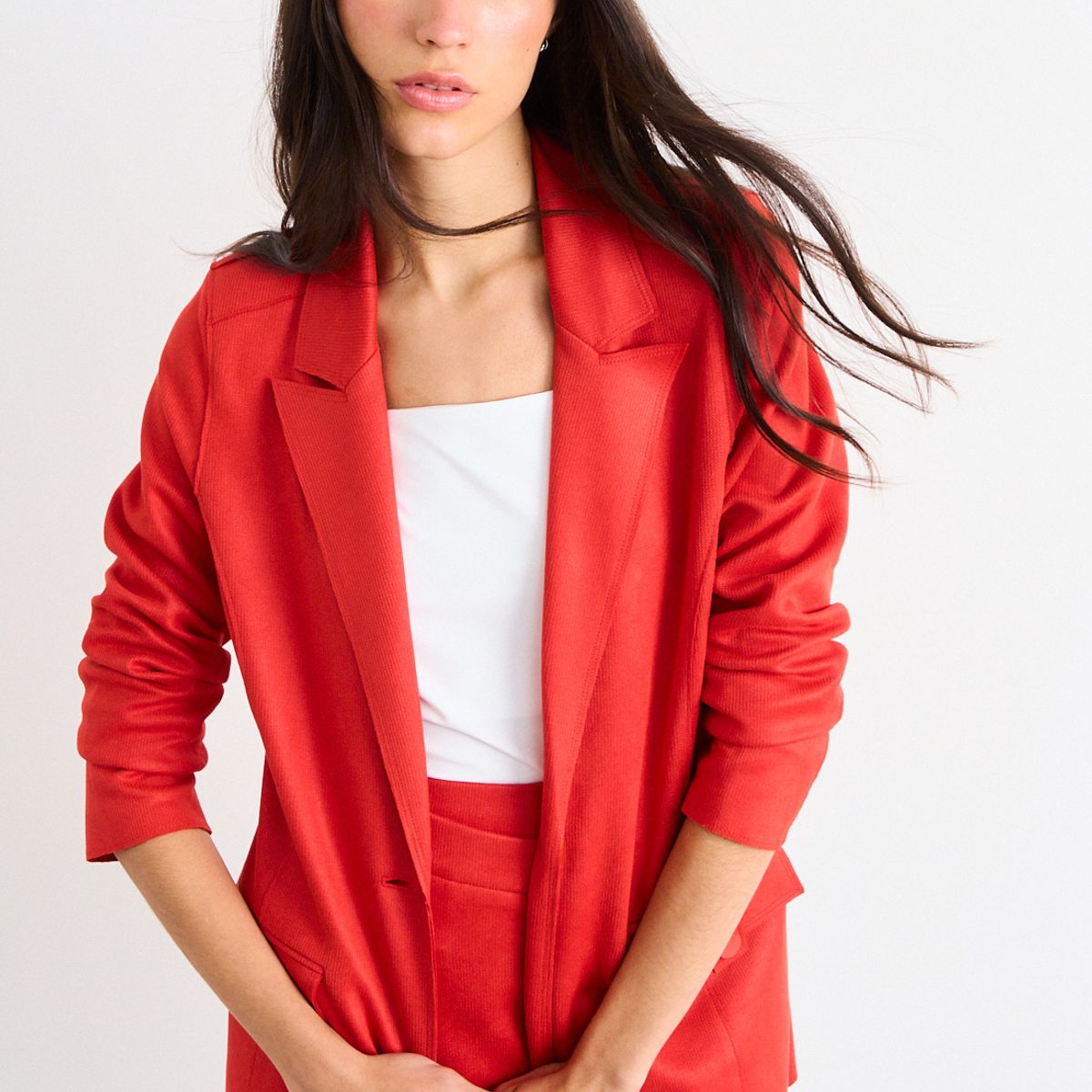 IO - Blazer Liso Mujer Rojo Io