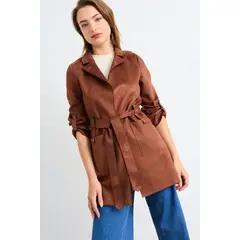 IO - Tapado Liso Mujer Café