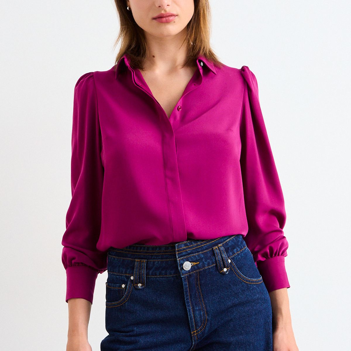 IO - Blusa Lisa Mujer Fucsia Io