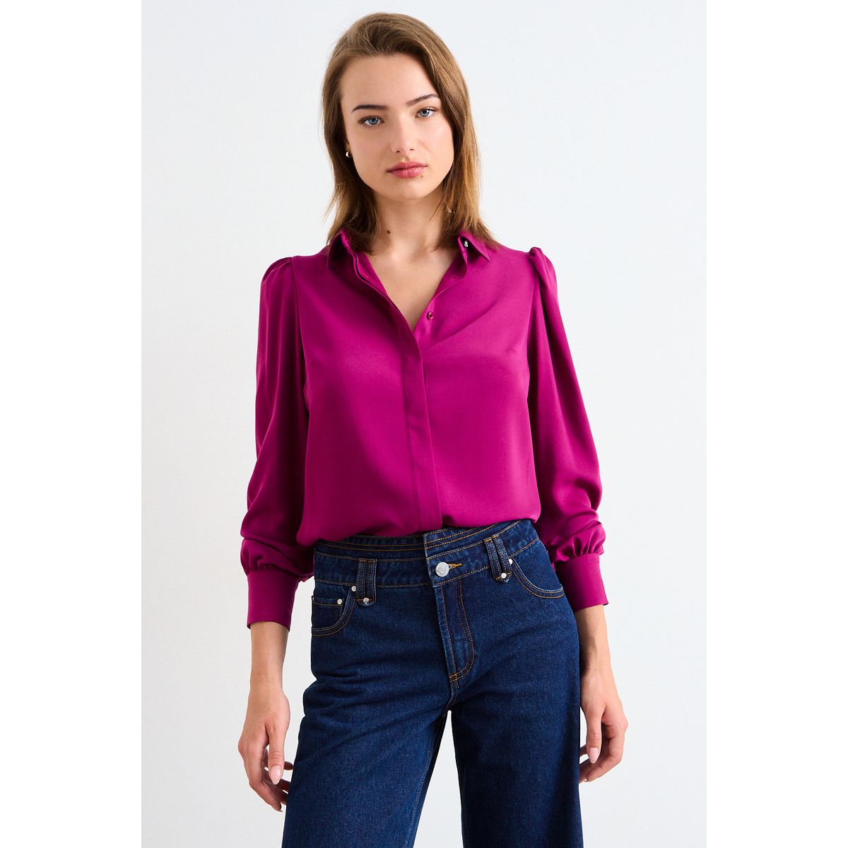 IO - Blusa Lisa Mujer Fucsia Io