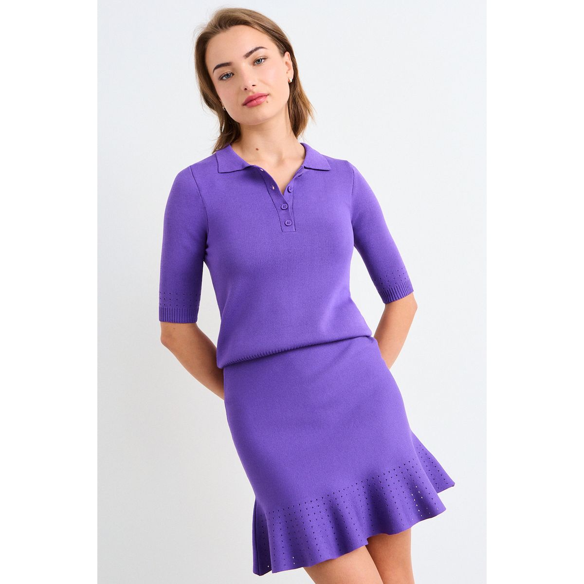 IO - Sweater Liso Mujer Morado Io
