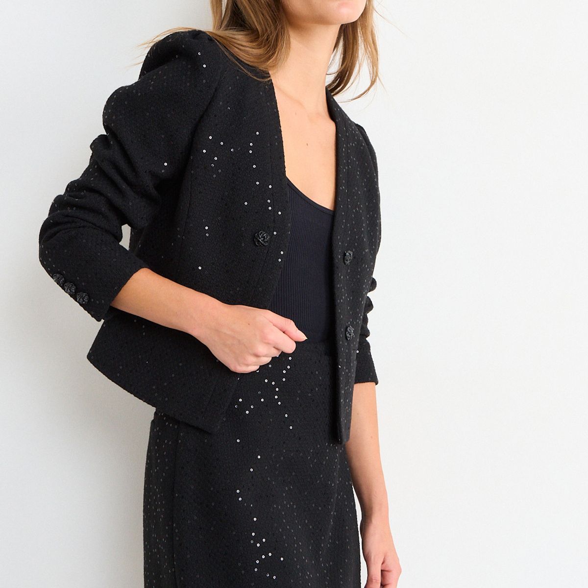 IO - Blazer Fantasia Mujer Negro Io