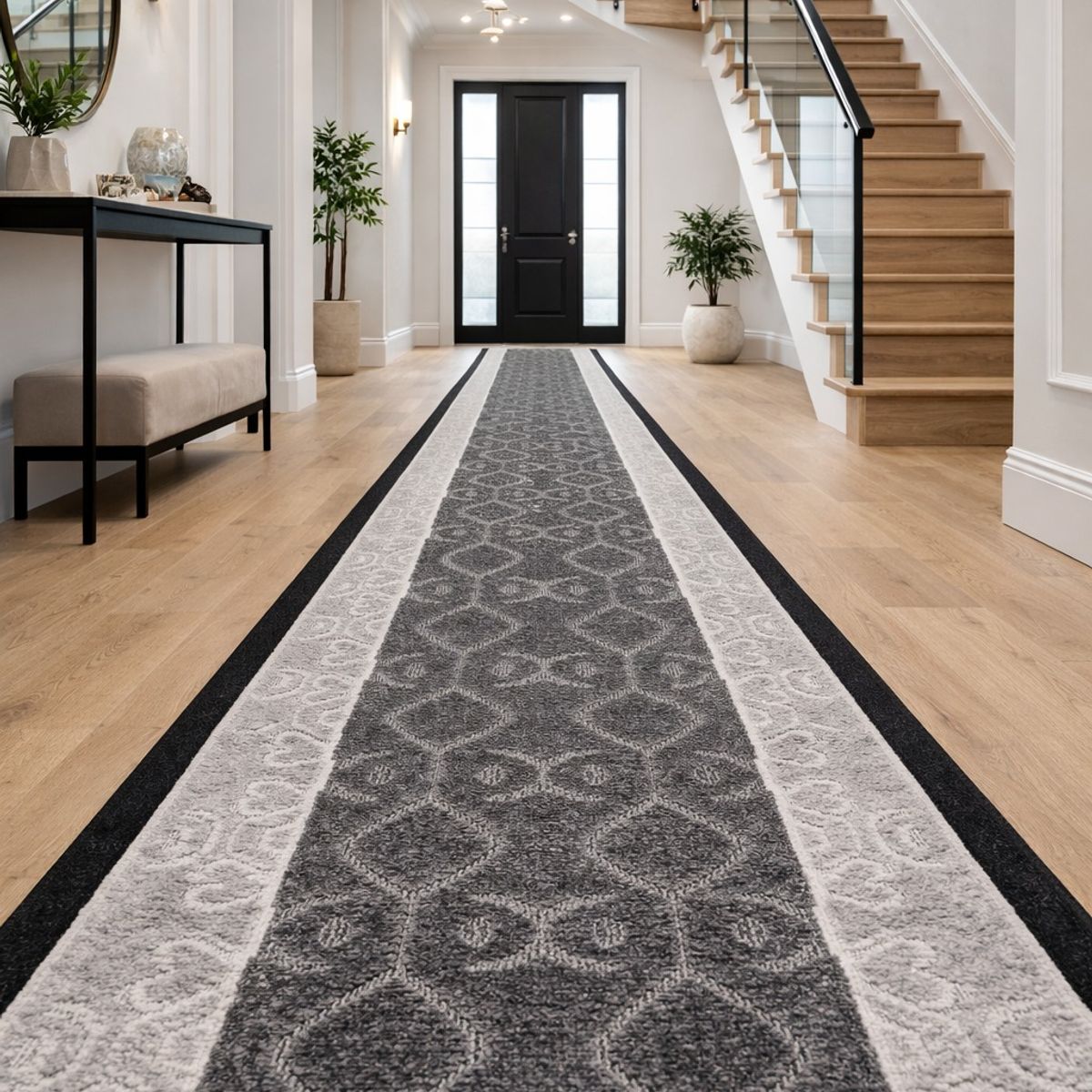 MROTTO - Alfombra Pasillo Beige 70 cm x 3,60 cm Antideslizante con Goma