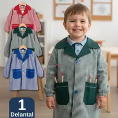 UTILISIMO - Delantal de Párvulo Niño Cotona Escolar Colegio