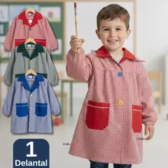 UTILISIMO - Delantal de Párvulo Niño Cotona Escolar Colegio