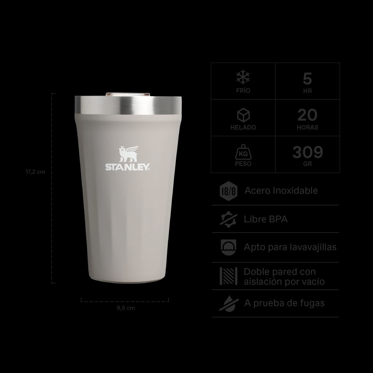 STANLEY - Vaso de Cerveza Everyday Sage Grey - 473 ml