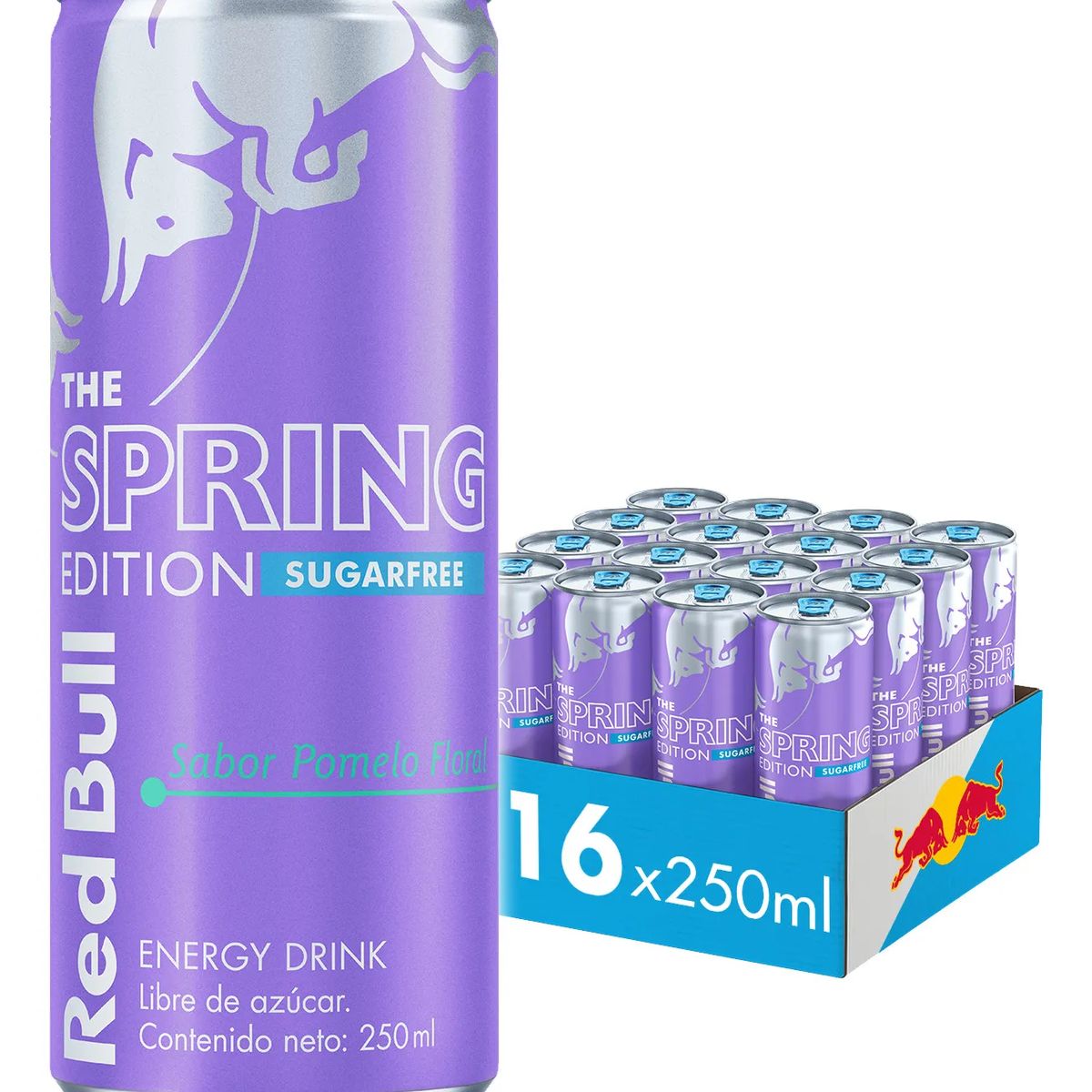 RED BULL - Red Bull Bebida Energética 16 Latas Pomelo Sin Azúcar 250ml