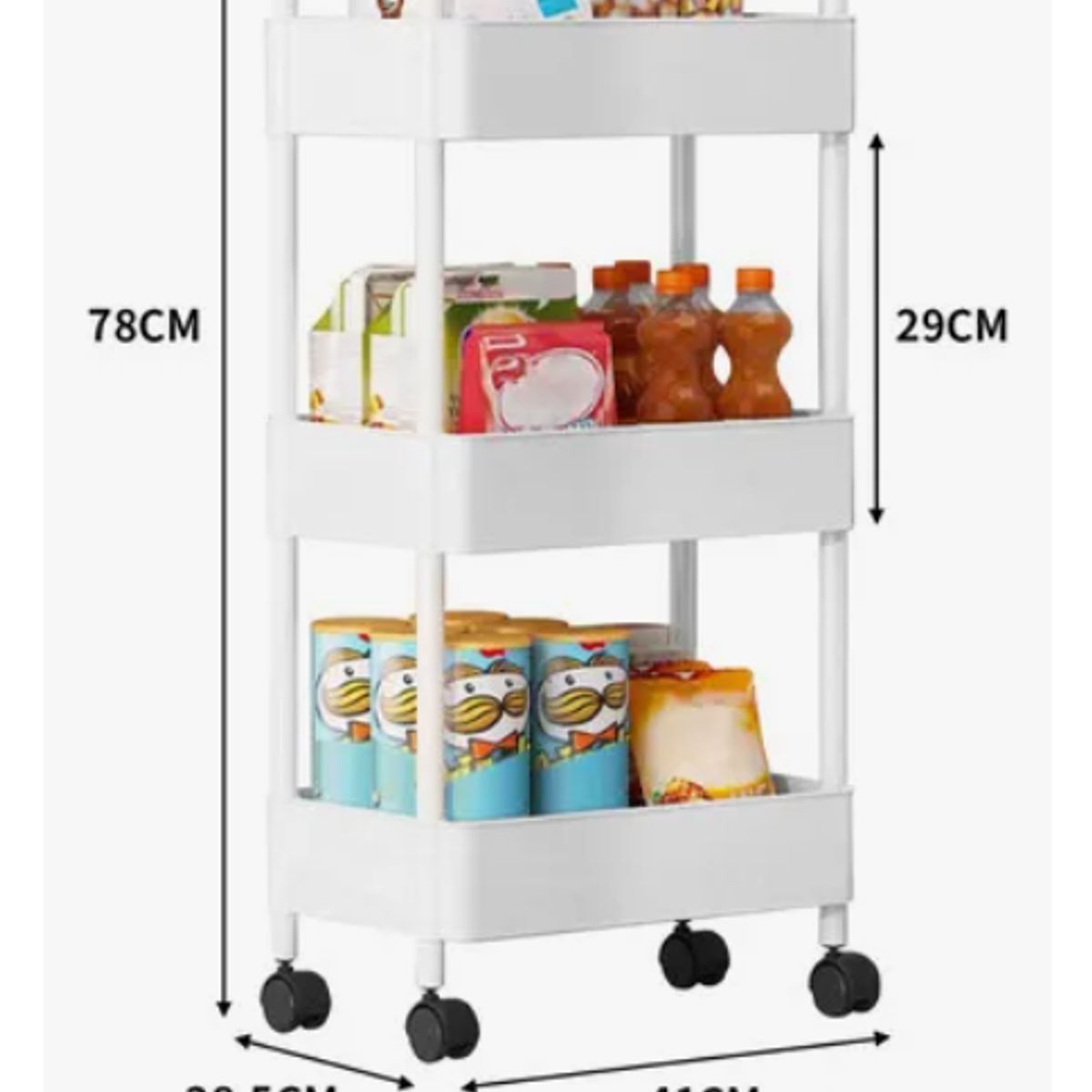 GENERICO - Carro Organizador Ruedas Multiuso 3 Niveles