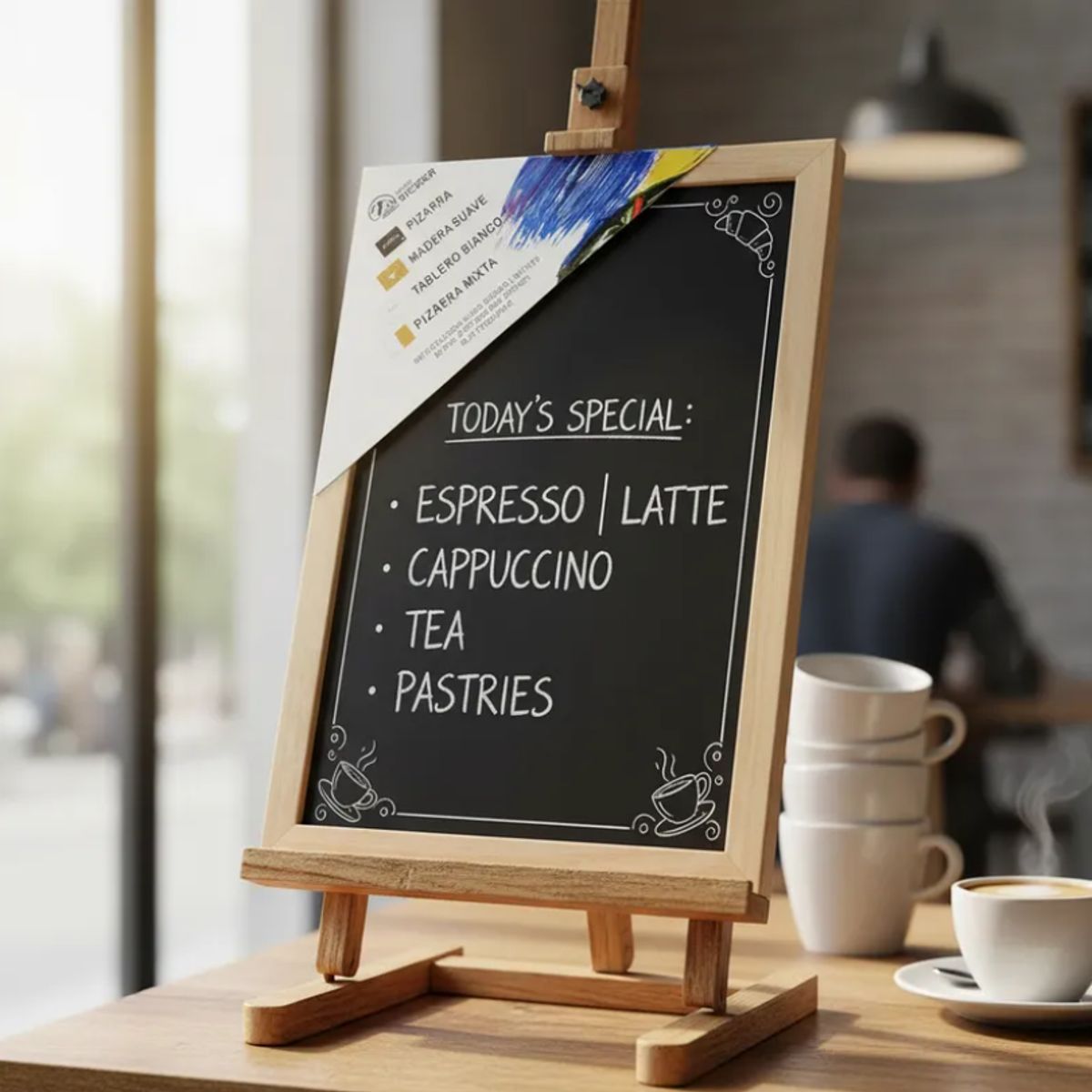 GENERICO - Pizarra de Tiza  con Marco de Madera 30x20cm