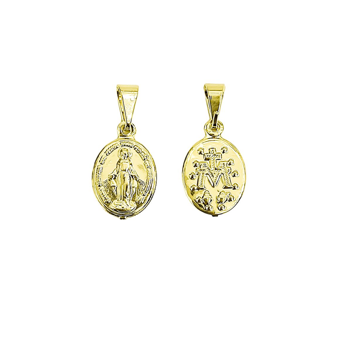 COGGIOLA - Colgante Medalla Virgen De Los Rayos 10mm Ovalado Enchapado Oro 18K