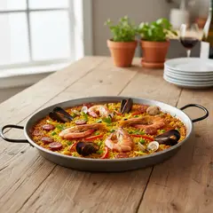 LA VALENCIANA - Paellera 34 cm 6 porciones Acero pulido