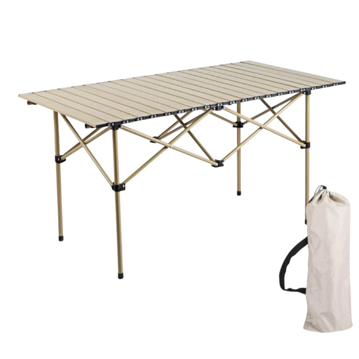 GENERICO - Mesa Plegable de Camping 120x60cm  Portátil y Liviana con Bolsa de Transporte