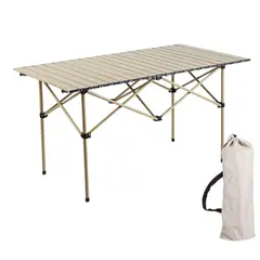GENERICO - Mesa Plegable de Camping 120x60cm Portátil y Liviana con Bolsa de Transporte