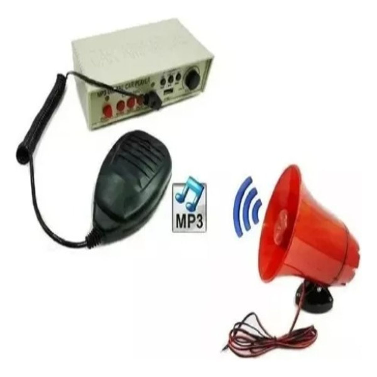 GENERICO - Megáfono Altavoz Auto Reproductor Megafono Megafono Altavos Rojo
