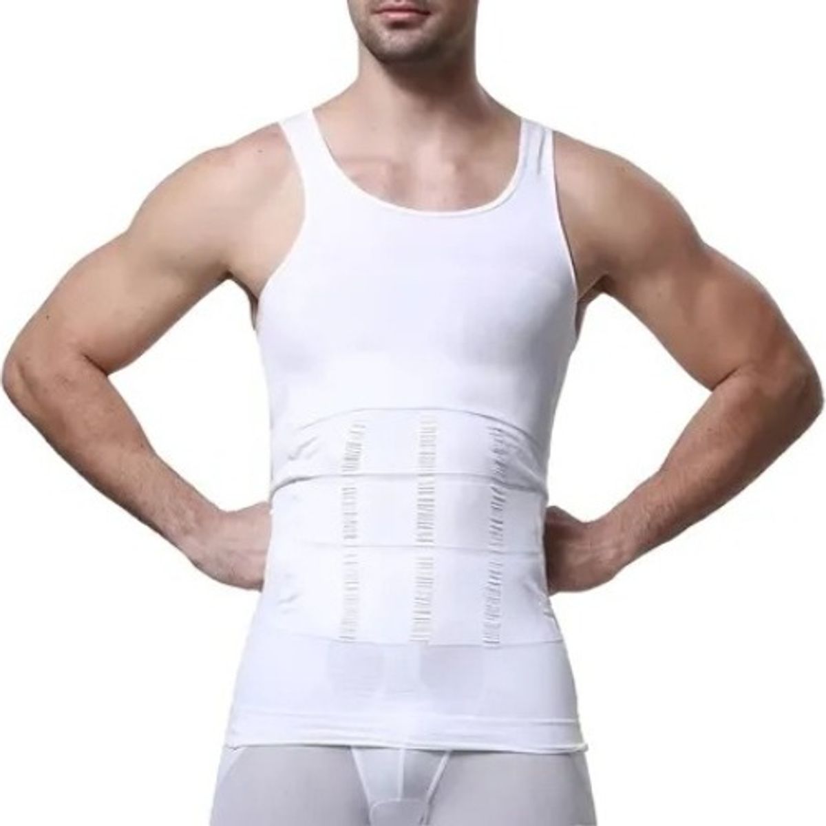 GENERICO - Camiseta Faja Compresión Hombre Pecho Abdomen