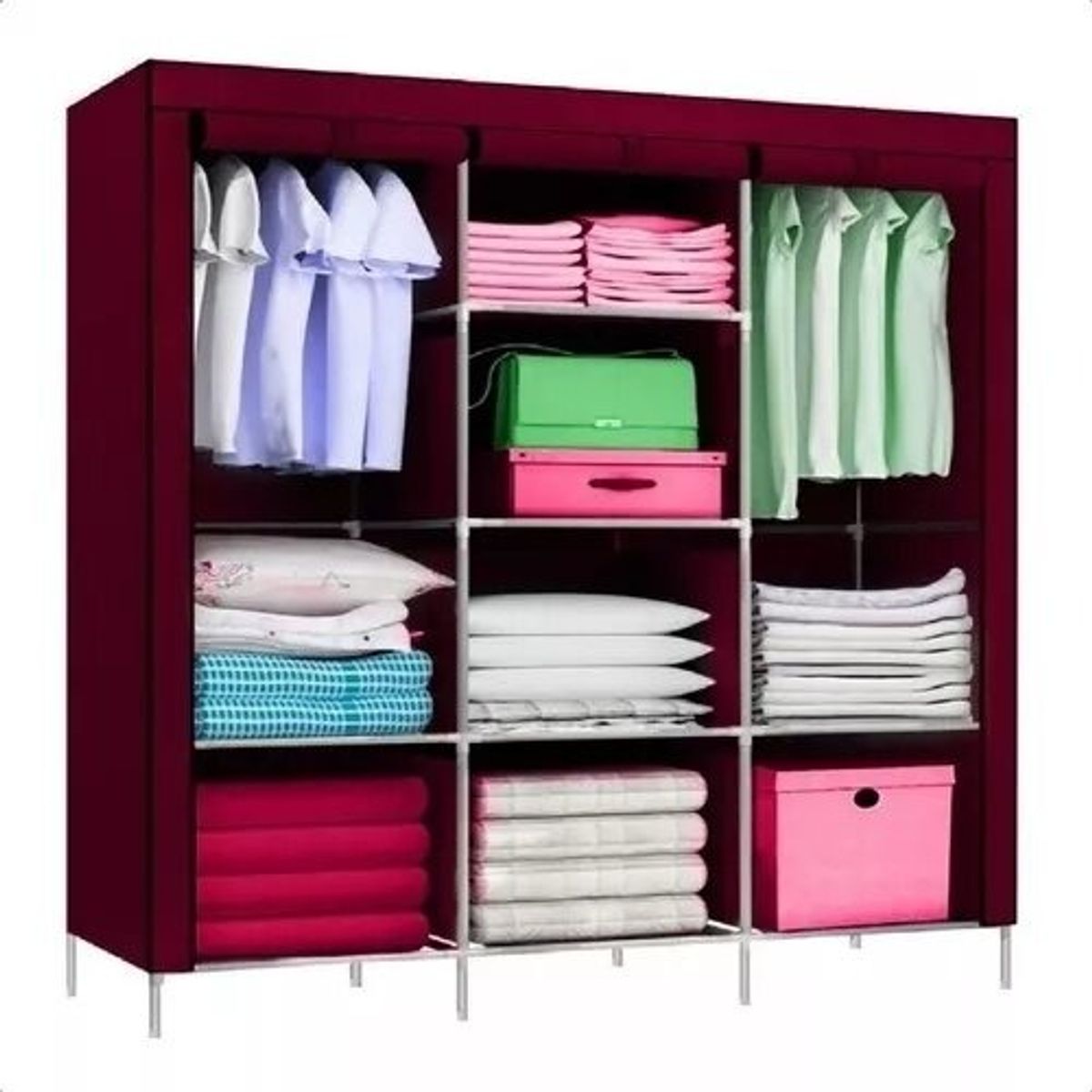 GENERICO - Closet Organizador Zapatera Compartimiento Ropero Portatil - Marrón