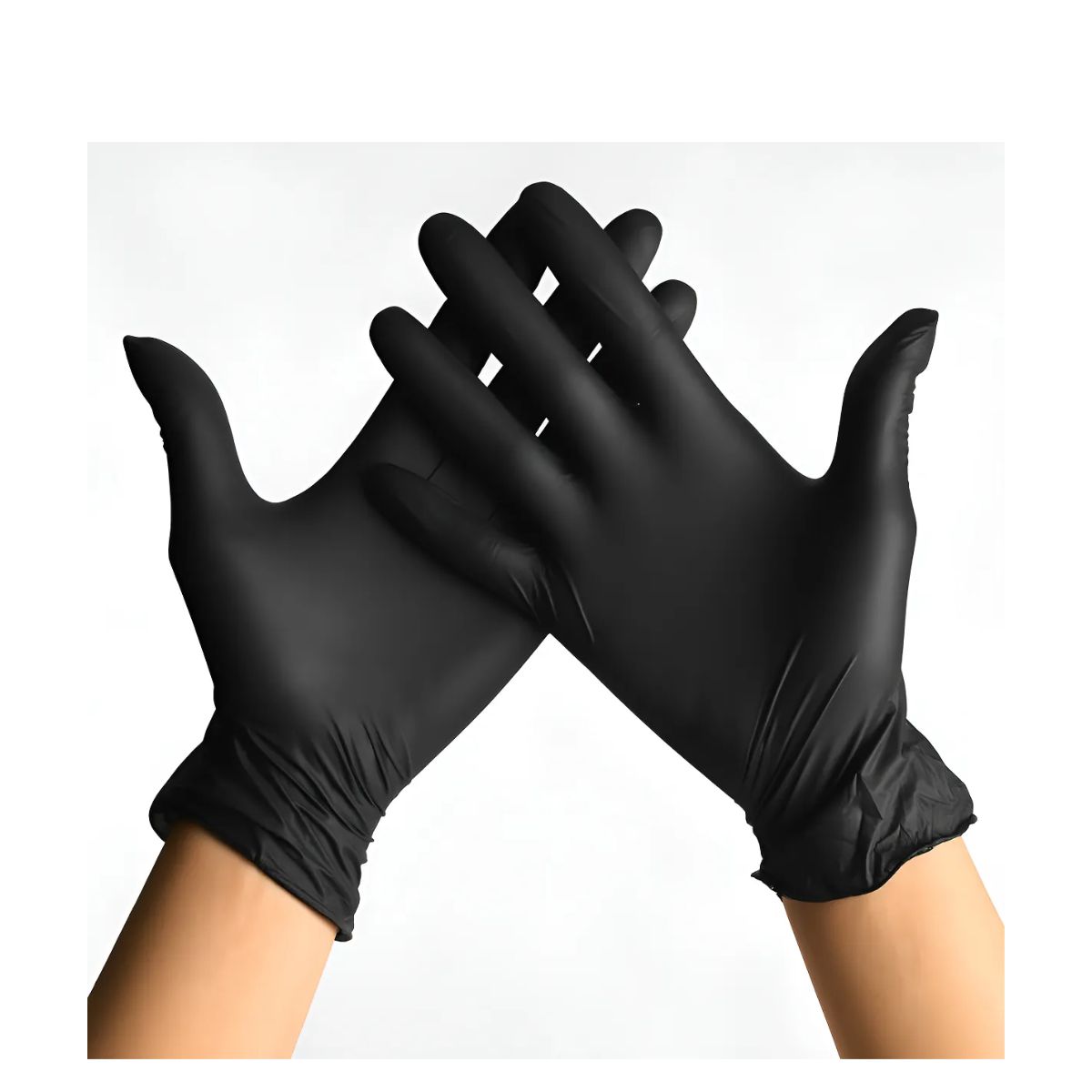 GENERICO - Guantes De Nitrilo Negro Talla M Pack 100 Unidades Descartables