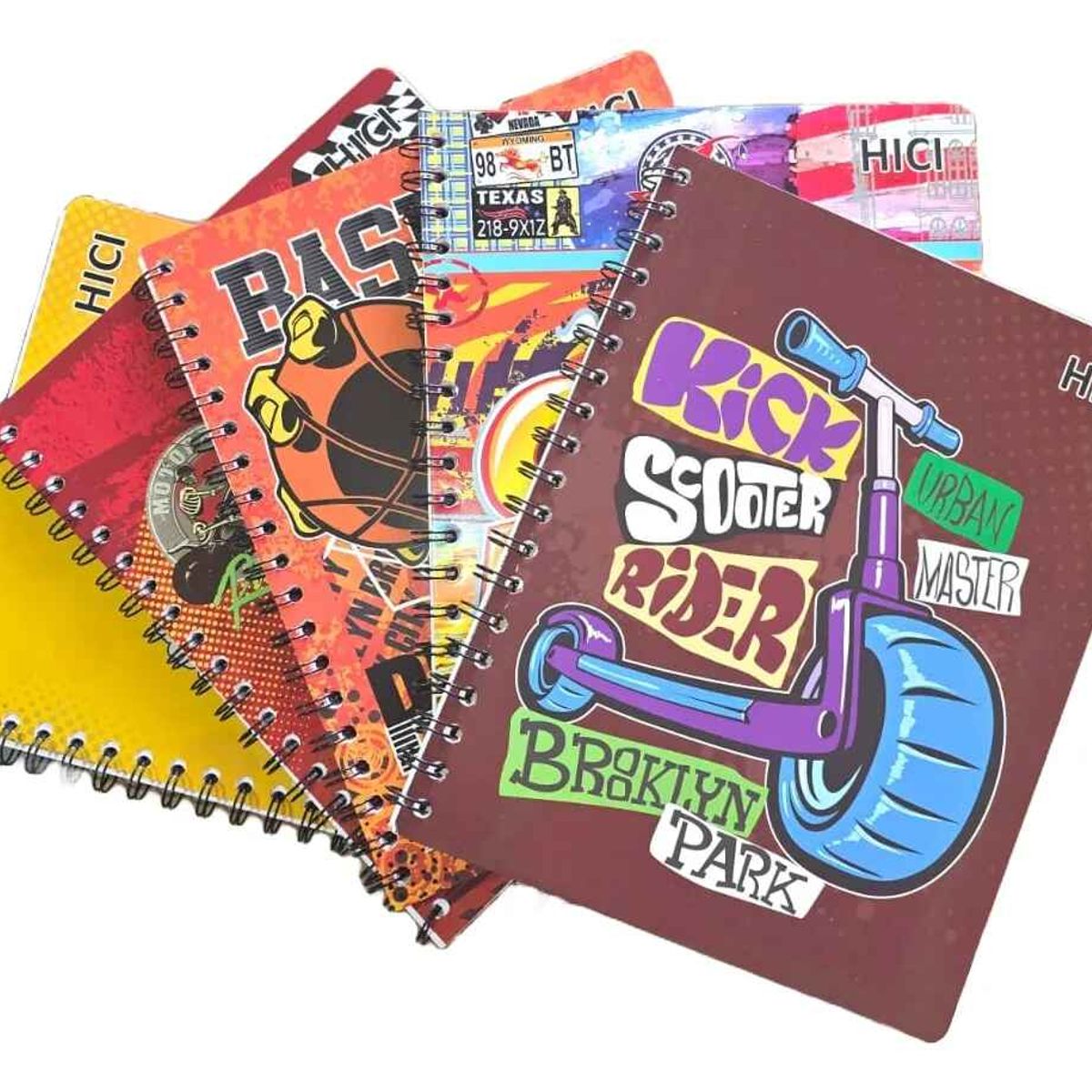 GENERICO - Pack X5 Cuadernos Universitario 100hj Matemática Espiral 7mm