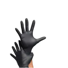 GENERICO - Guantes De Nitrilo Negro Talla L Pack 100 Unidades Desechables