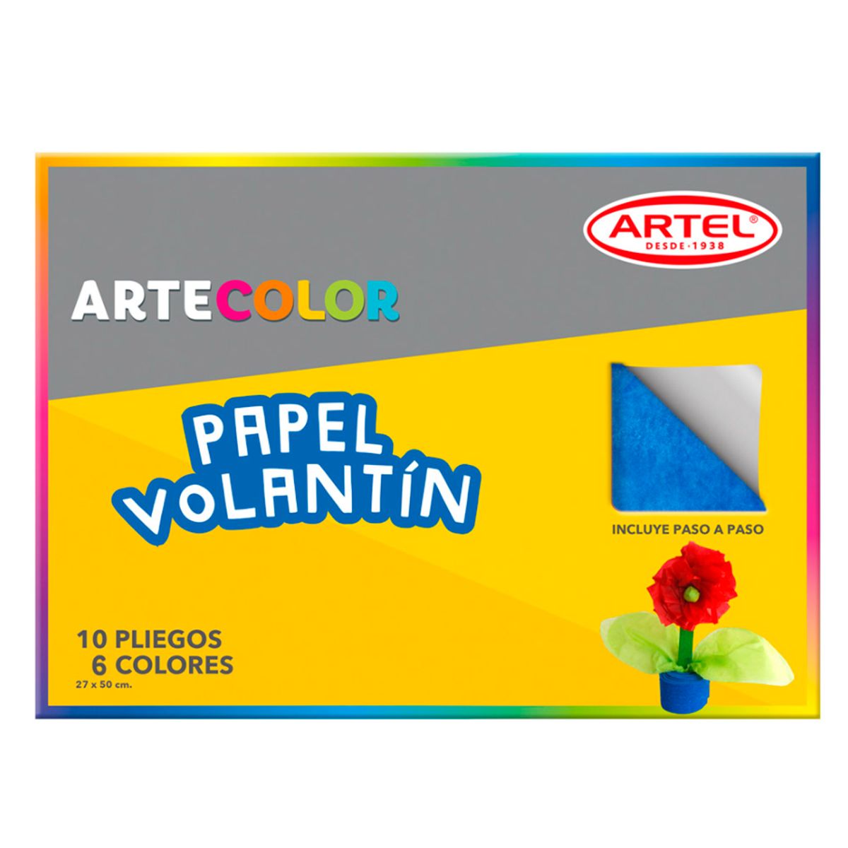 ARTEL - Artecolor Papel Volantín 10 pliegos  37x50cm ARTEL