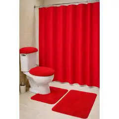 GENERICO - Set de baño peludo + cortina