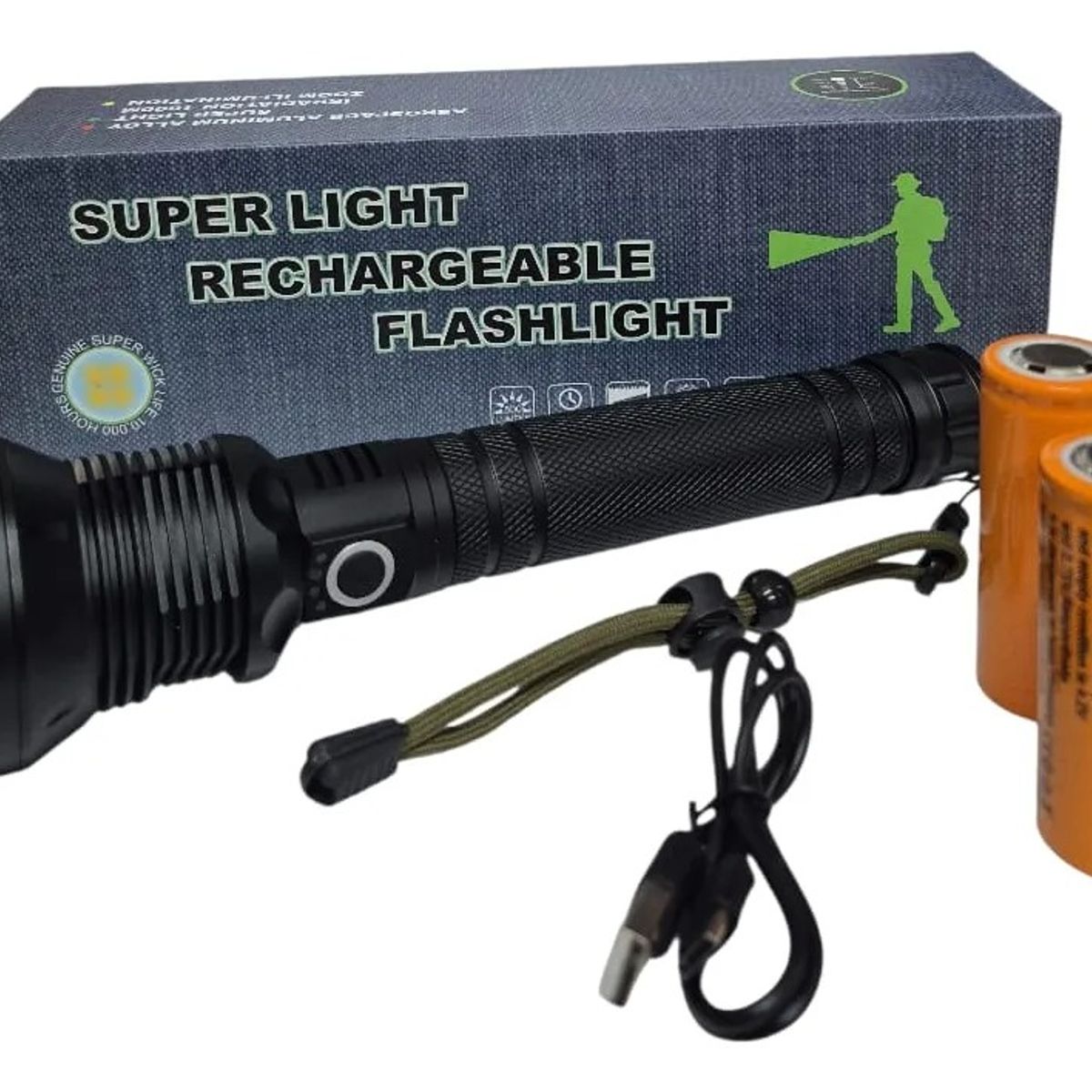 GENERICO - Linterna Táctica Led 500 Lm Recargable Usb Camping Caminata