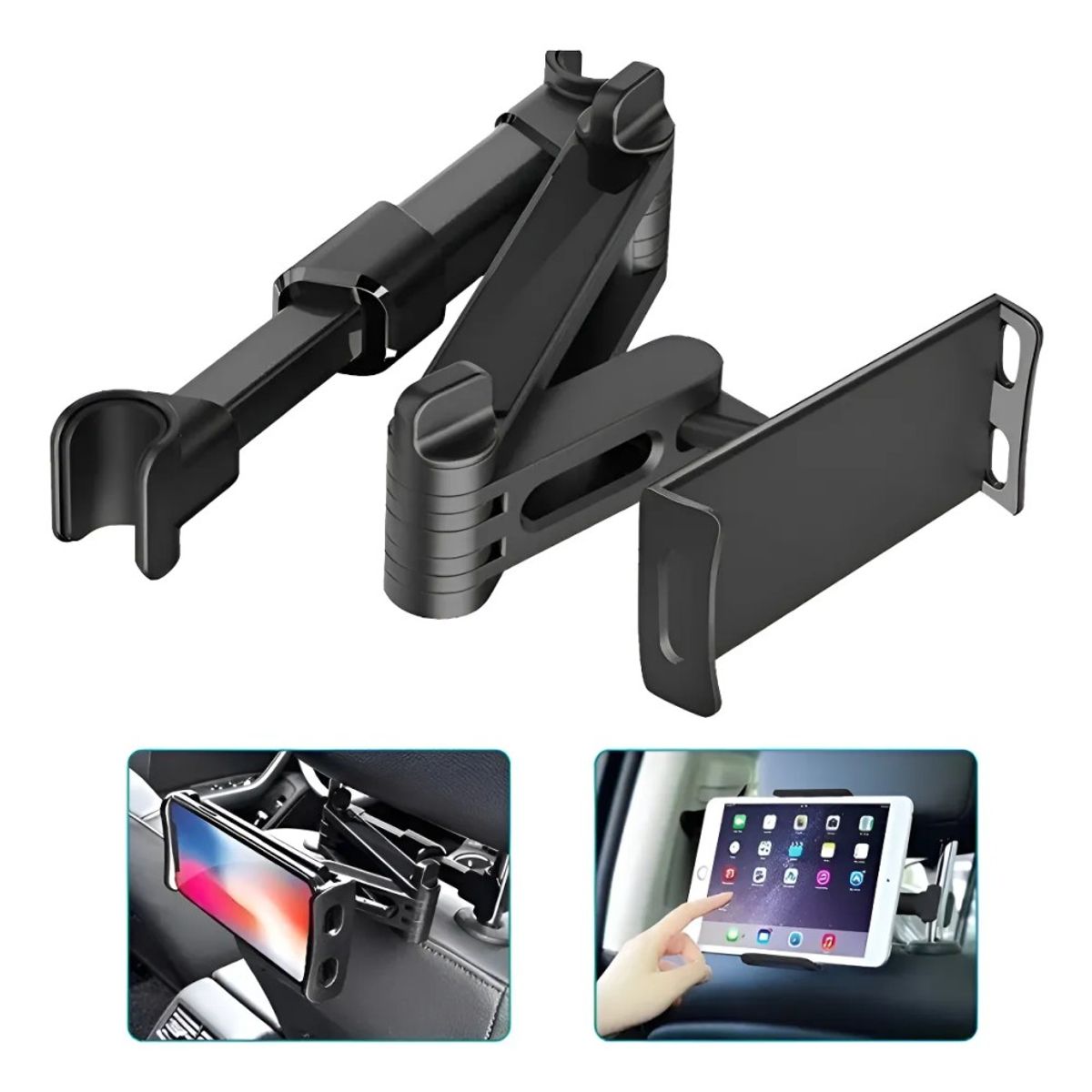 GENERICO - Soporte Brazo De Tablet Ipad Telefono Para Cabecera Auto Negro BELUG