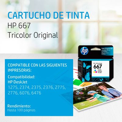Imagen 2 del producto Cartucho De Tinta Original 667 Tricolor