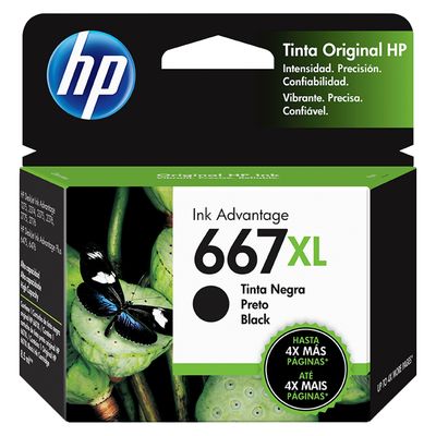 Hp Cartucho De Tinta Original 667 Xl Negro