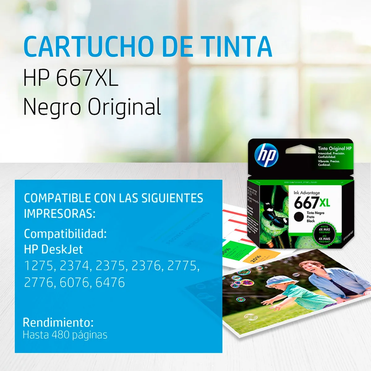 HP - Cartucho De Tinta HP Original 667 XL Negro