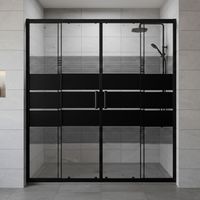 Mampara Ajustable de Ducha Style 160-180 cm Líneas negras