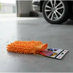 GENERICO - Set X2 Guante de Microfibra para Limpieza y Lavado 24x18cm