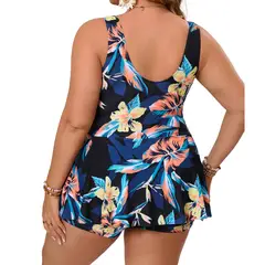 HIPSY SWIMWEAR - Tankini Traje de Baño con Faldita y Short Integrado