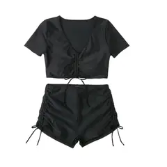 HIPSY SWIMWEAR - Bikini tiro alto short straps top deportivo Hipsy