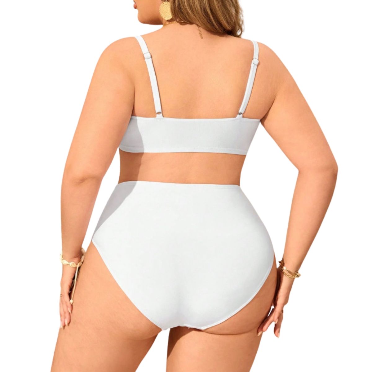 HIPSY SWIMWEAR - Bikini tiro alto plus size Victoria Blanco