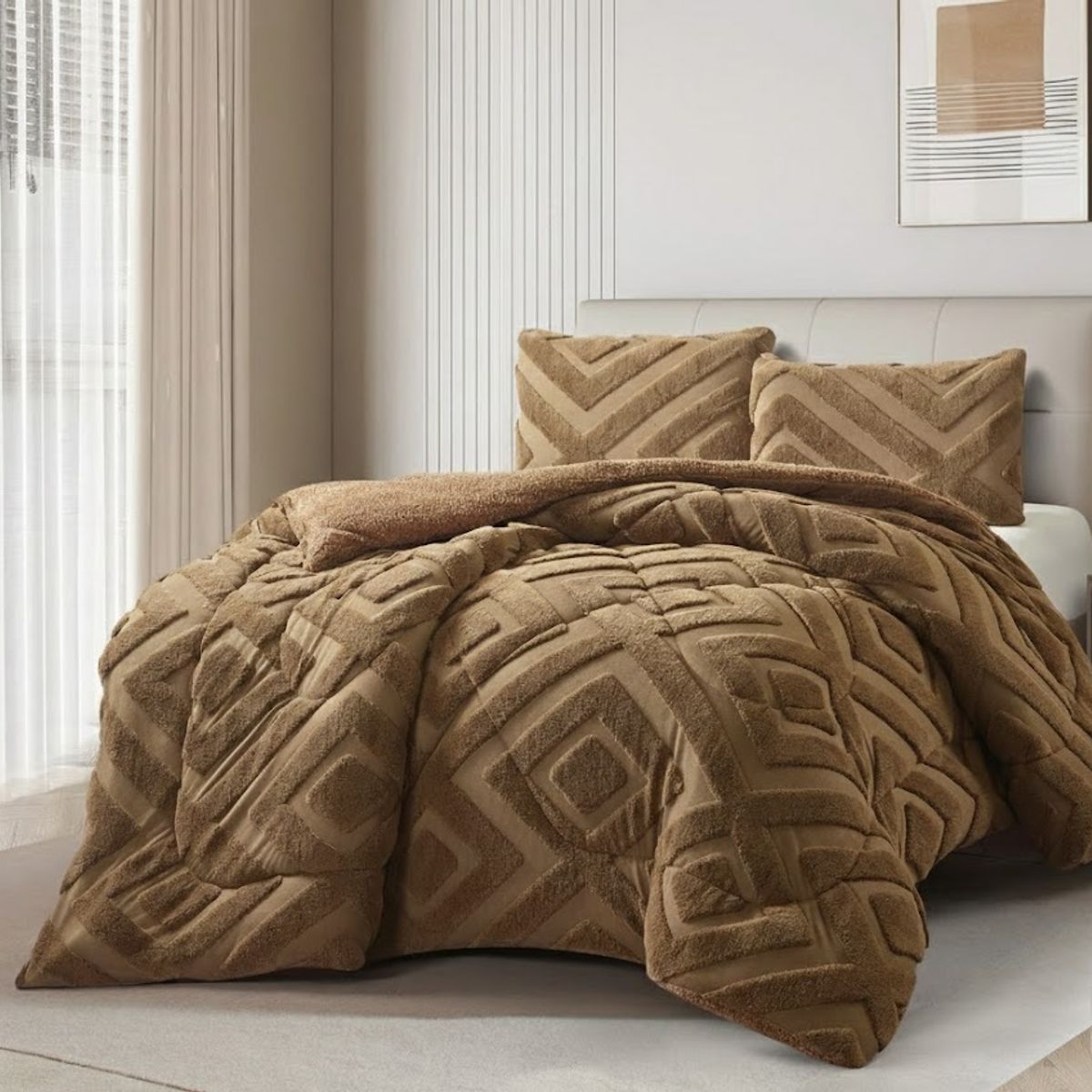 GENERICO - COBERTOR KING CON CHIPORRO JACQUARD CUTTING INVIERNO QUITA FRIO TF